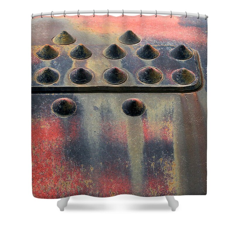 Tank Shower Curtain featuring the photograph Rivets by Art Block Collections