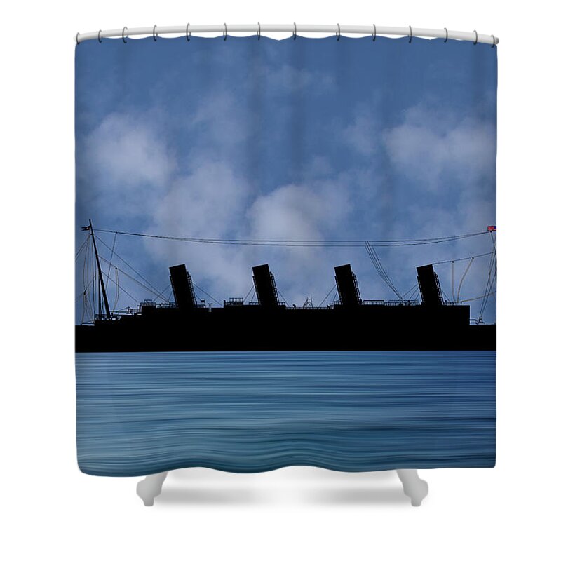 Rms Titanic Shower Curtain featuring the photograph RMS Titantic v1 by Smart Aviation