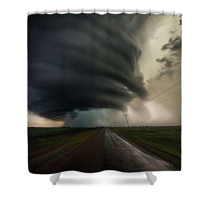 Landscape Shower Curtain featuring the photograph Road to Mesocyclone by Aaron J Groen