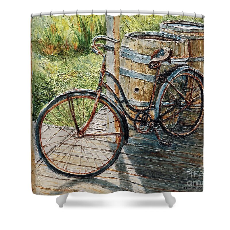 Vintage Shower Curtain featuring the painting Roadmaster Bicycle 2 by Joey Agbayani