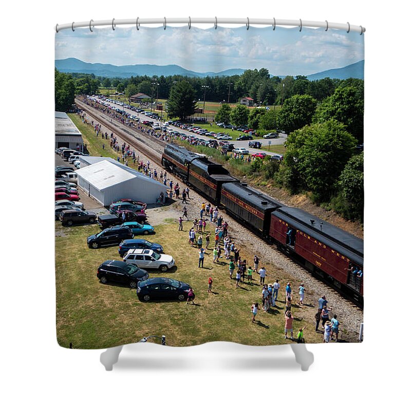 Train Shower Curtain featuring the photograph Roanoke Bound by Star City SkyCams