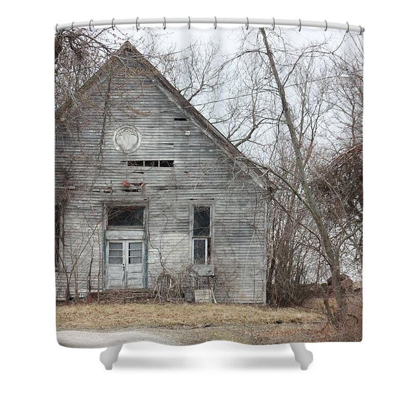 Roanoke Shower Curtain featuring the photograph Roanoke Missouri Building by Kathryn Cornett