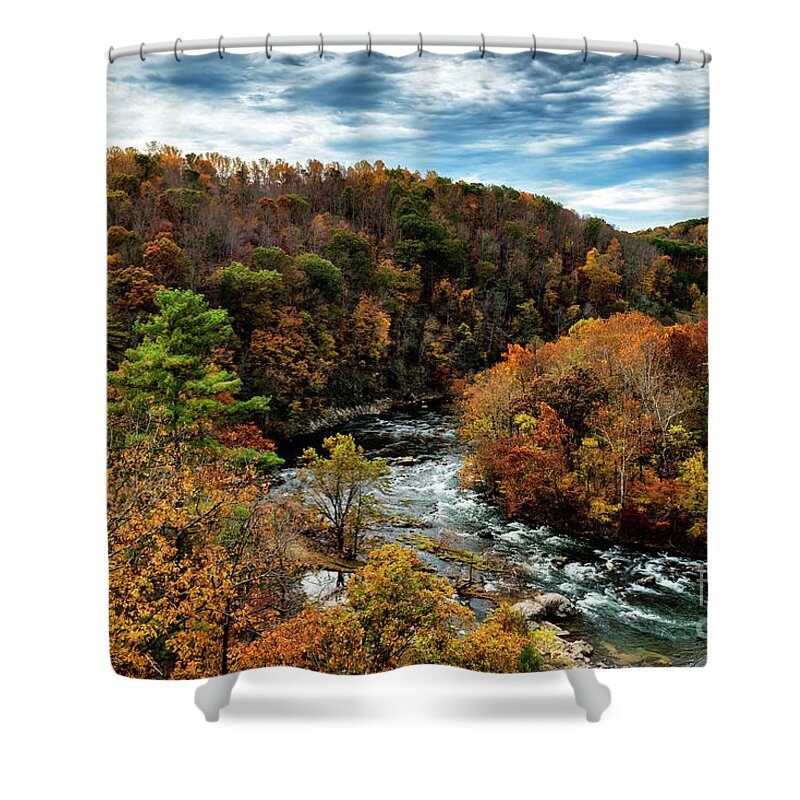 Autumn Shower Curtain featuring the photograph Roanoke River Blue Ridge Parkway by Thomas R Fletcher