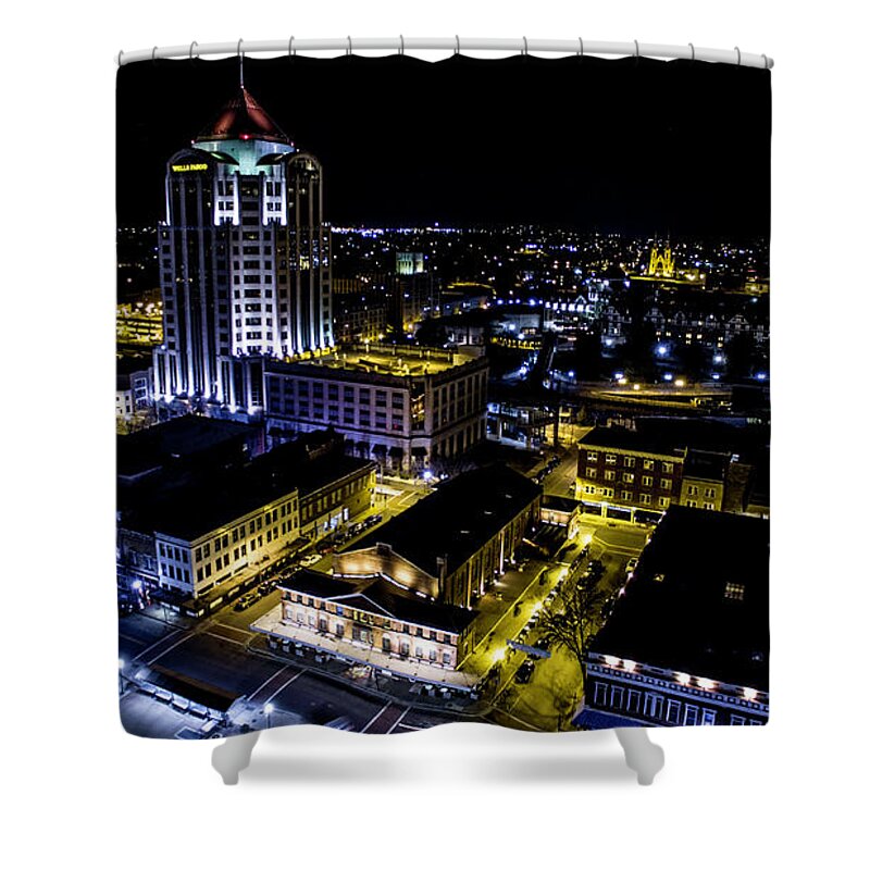 Roanoke Shower Curtain featuring the photograph Roanoke's City Market by Star City SkyCams