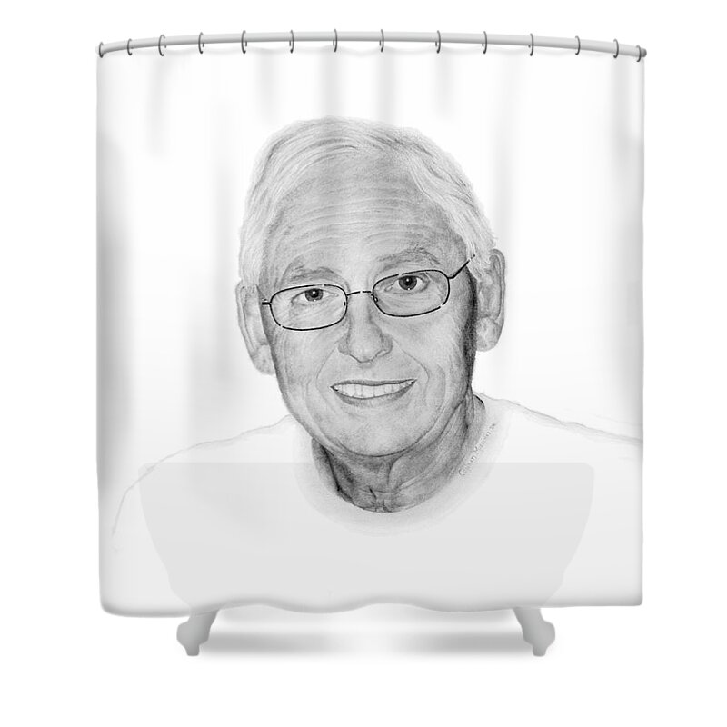 Portrait Shower Curtain featuring the drawing Robert by Conrad Mieschke