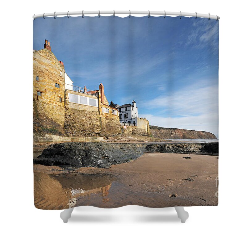 Robin Hoods Bay Shower Curtain featuring the photograph Robin Hoods Bay by Smart Aviation