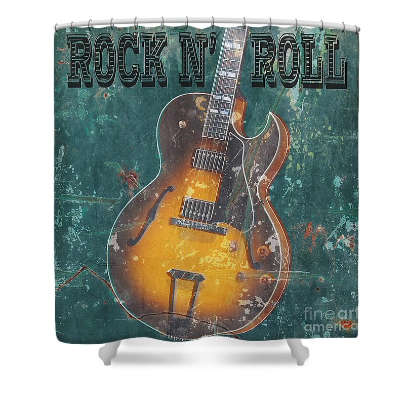 Rock Shower Curtain featuring the digital art Rock n Roll by Edward Fielding