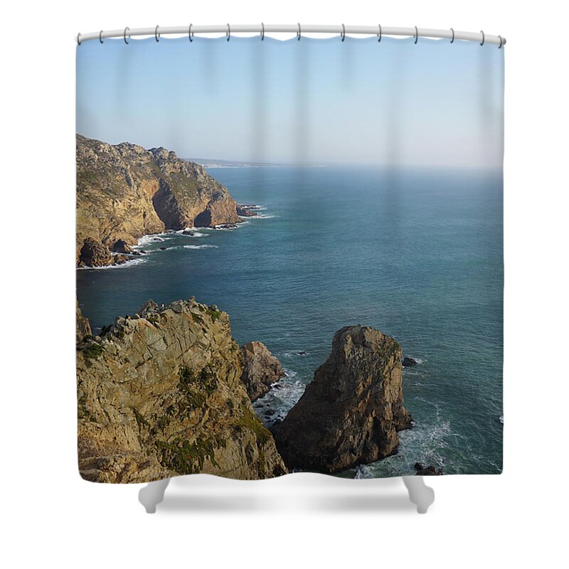 Cabo Da Roca Shower Curtain featuring the photograph Rocks near to Cabo da Roca by Piotr Dulski