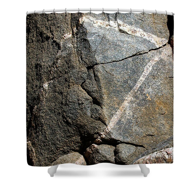 Rock Shower Curtain featuring the photograph Rock Patterns-Signed-#9753 by J L Woody Wooden