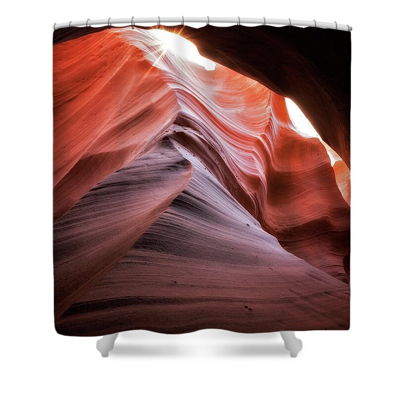 Antelope Canyon Shower Curtain featuring the photograph Rock Waves by Nicki Frates