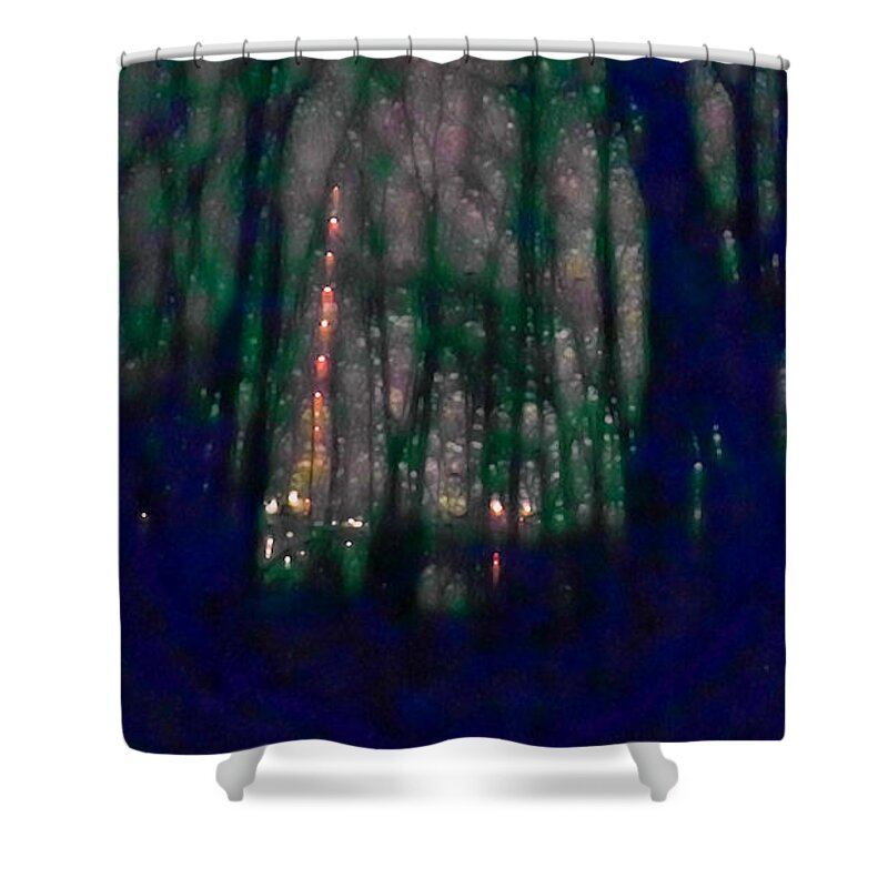 Night Shower Curtain featuring the photograph Rockets In the Night by Lynn Hansen