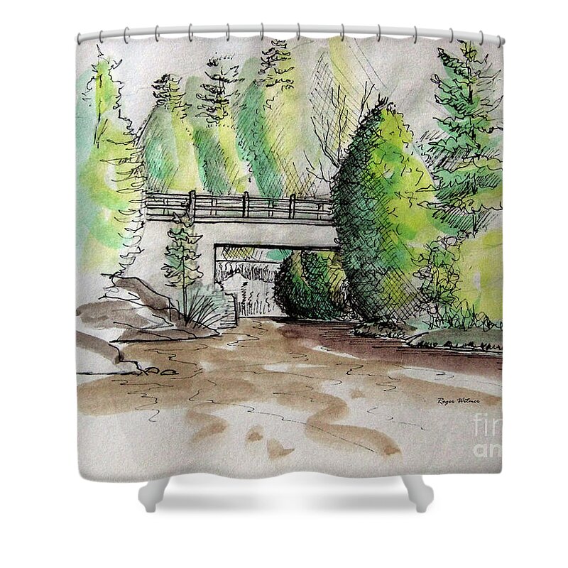 Bridge Shower Curtain featuring the painting Rockwood by Roger Witmer