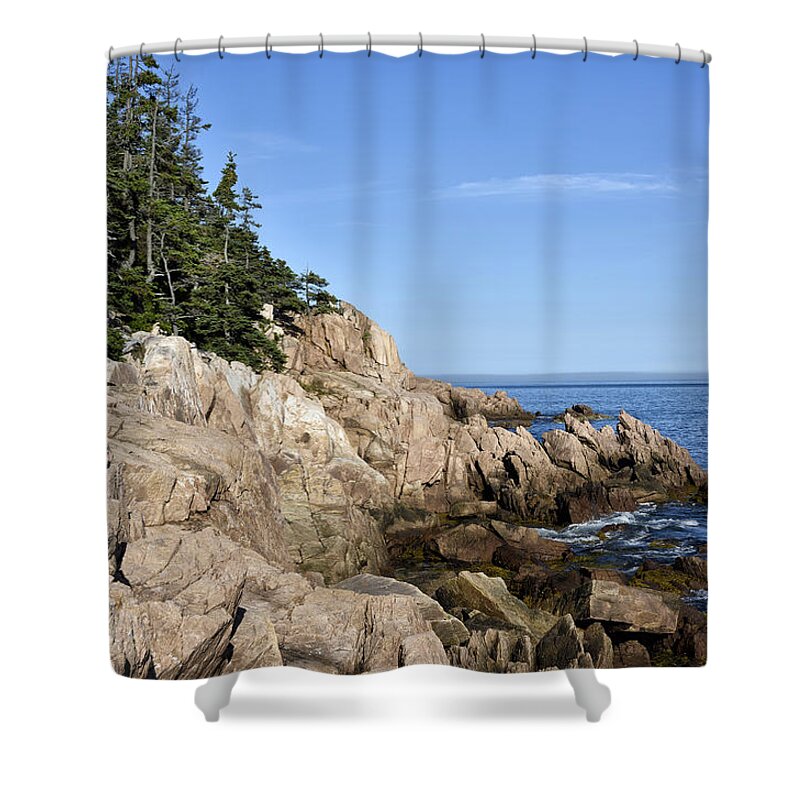 rocky Maine Coast Shower Curtain featuring the photograph Rocky Maine Coast by Brendan Reals