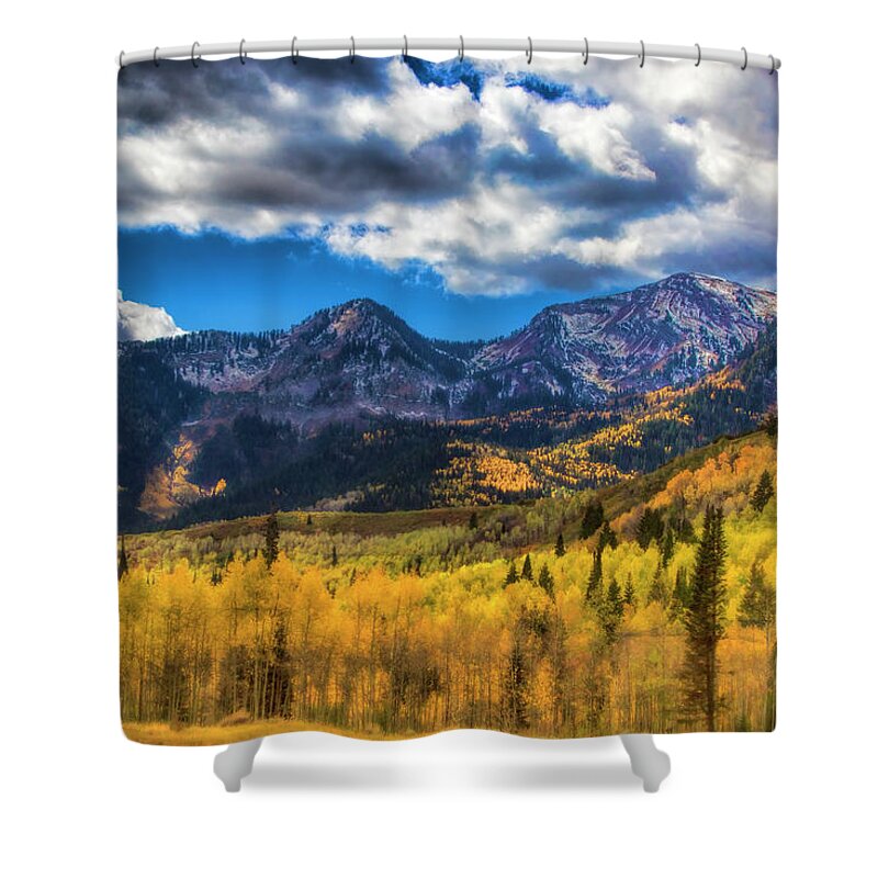 Autumn Shower Curtain featuring the photograph Rocky Mountain Fall by Mark Smith