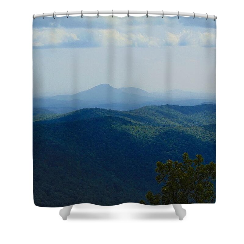 Mountains Shower Curtain featuring the photograph Rocky Mountain Overlook on the AT by Richie Parks