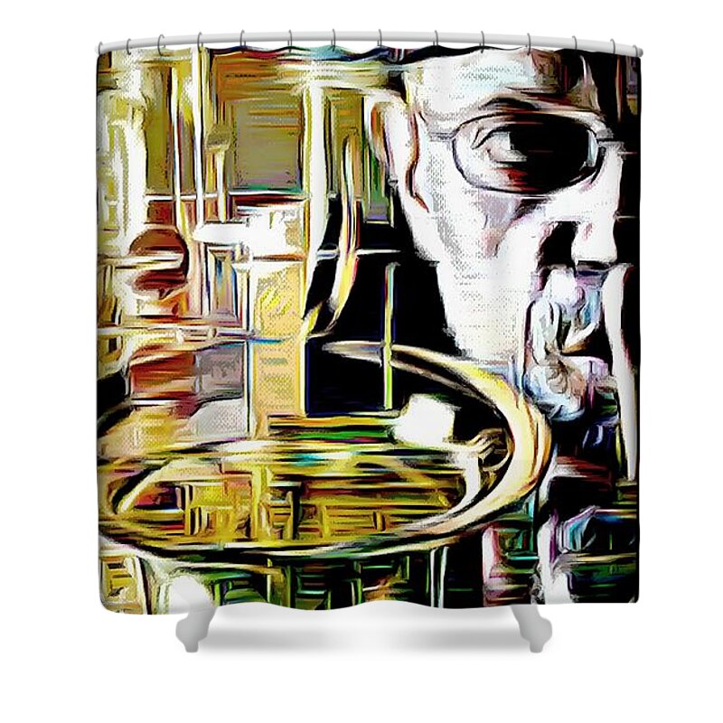 New Orleans Shower Curtain featuring the digital art Rodger Lewis by Lynda Payton