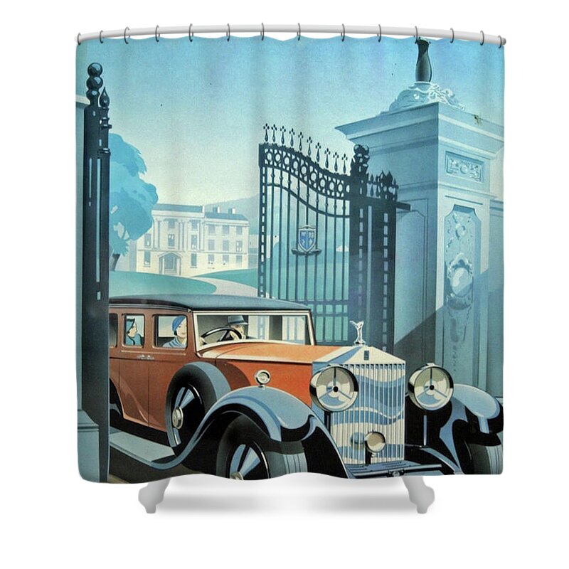 Rolls-royce Shower Curtain featuring the digital art Roll-Royce by Steven Parker