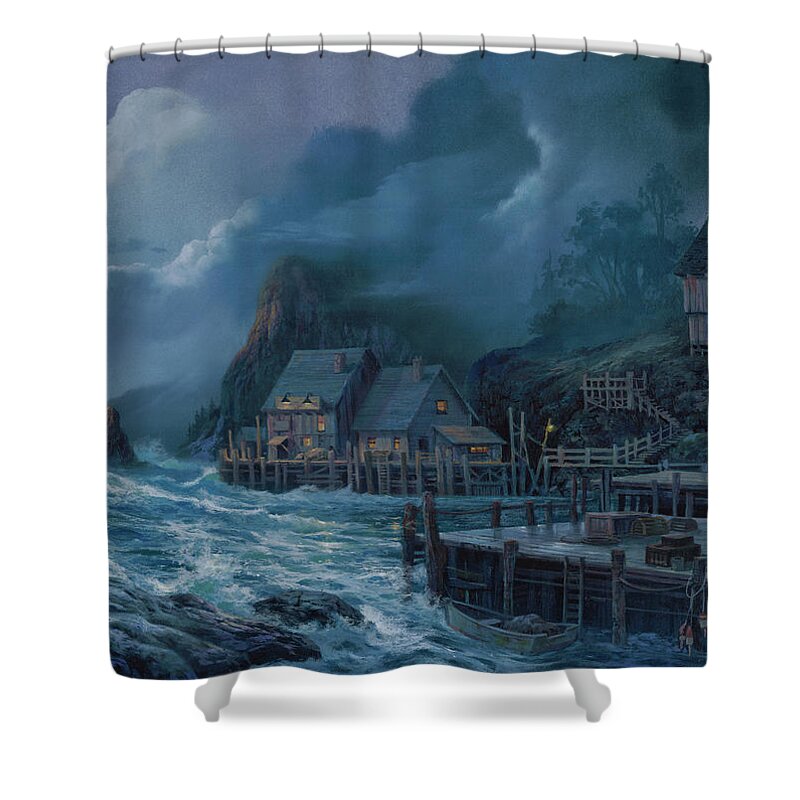 Michael Humphries Shower Curtain featuring the painting Rolling Thunder by Michael Humphries