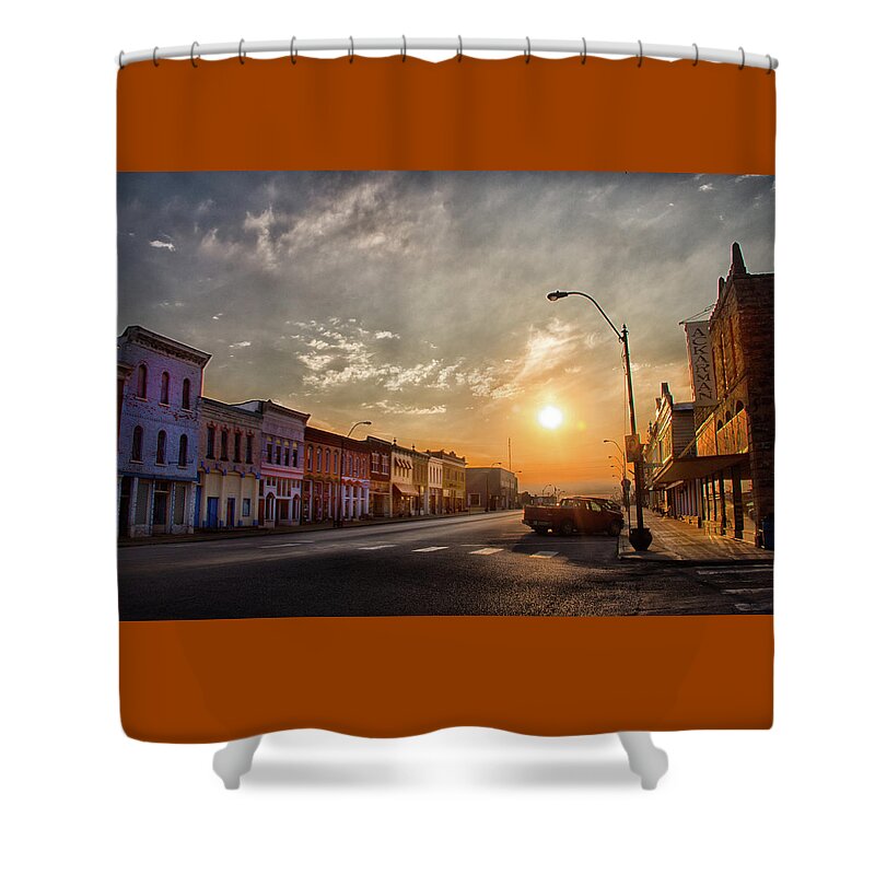 Digital Art Shower Curtain featuring the photograph Rolling Up the Sidewalk by Jolynn Reed