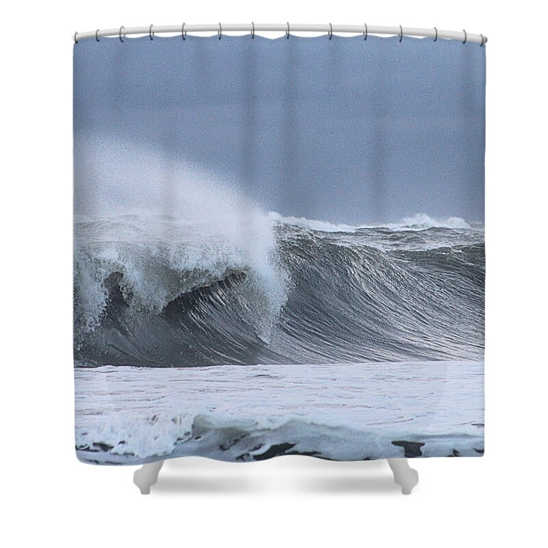 Atlantic Shower Curtain featuring the photograph Rolling Wave by Robert Banach