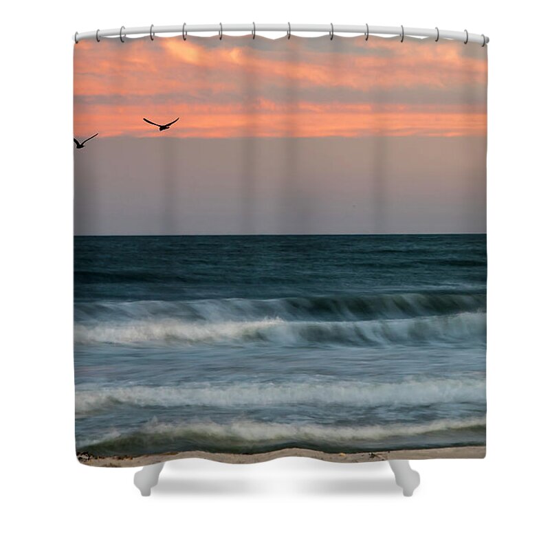 Ocean Shower Curtain featuring the photograph Rolling Waves by Cathy Kovarik