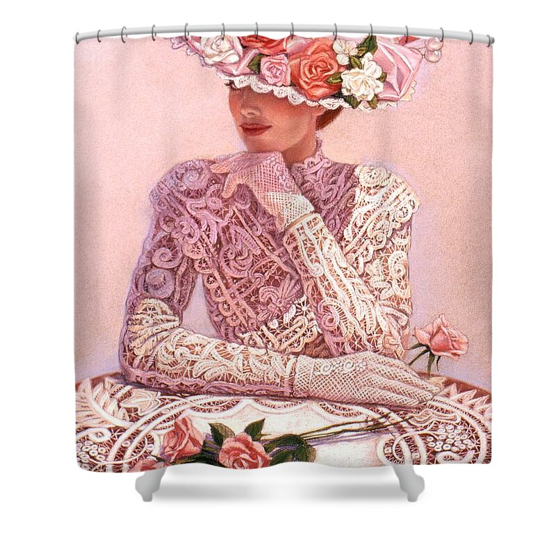 Woman Shower Curtain featuring the painting Romantic Lady by Sue Halstenberg