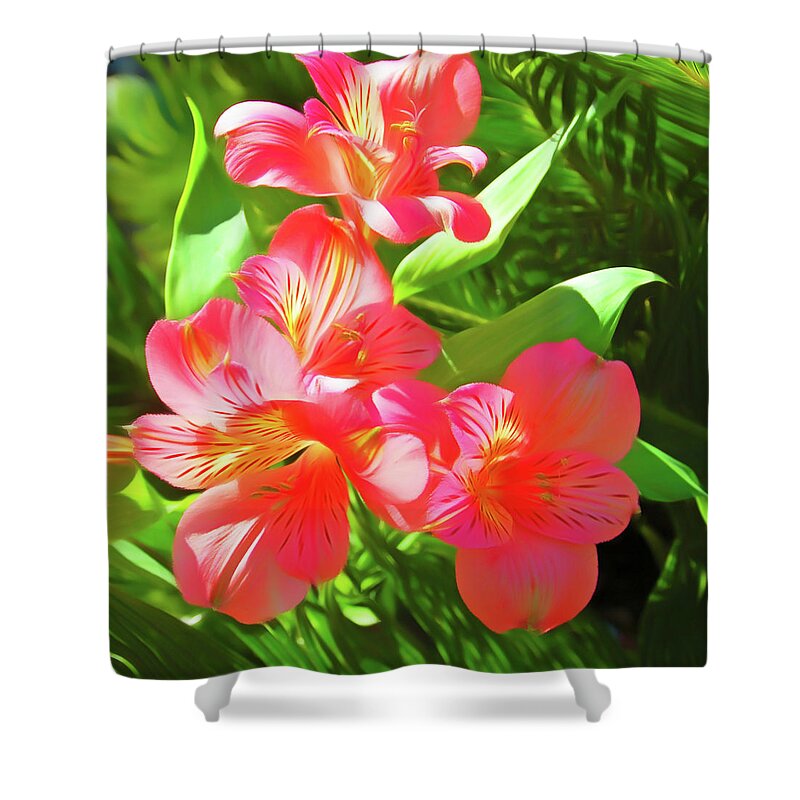 Flower Shower Curtain featuring the photograph Romantic Skies Pink and Green by Aimee L Maher ALM GALLERY