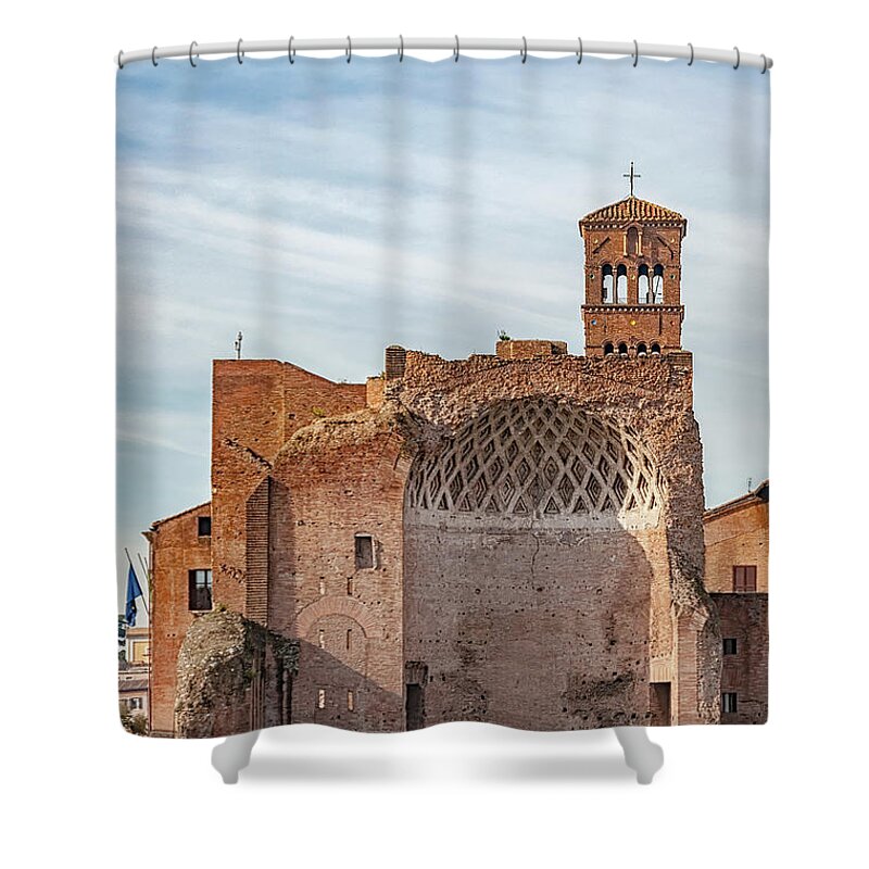 Rome Shower Curtain featuring the photograph Rome Temple of Venus and Roma by Antony McAulay