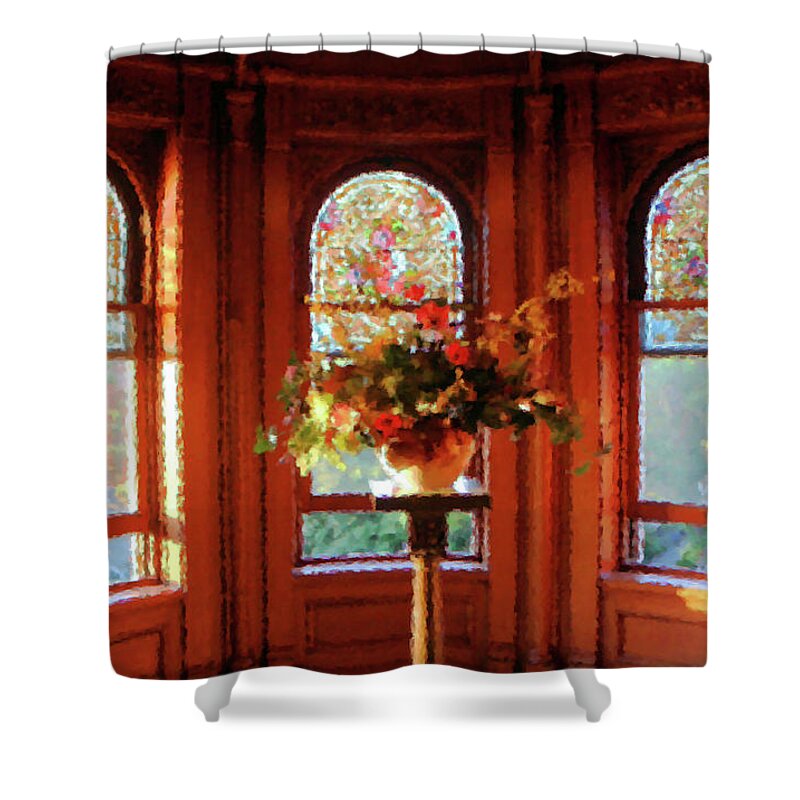 Flowers Shower Curtain featuring the photograph Room with a View by Kristin Elmquist