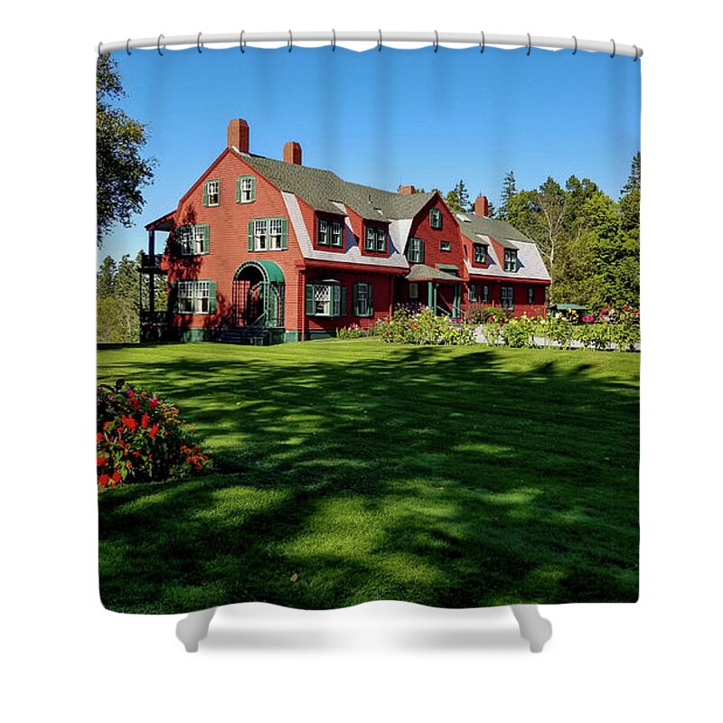 Campobello Shower Curtain featuring the photograph Roosevelt Cottage, Campobello in Canada by Marilyn Burton