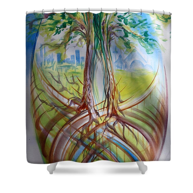 Rootwire Music And Arts Festival Shower Curtain featuring the photograph Rootwire ART by PJQandFriends Photography