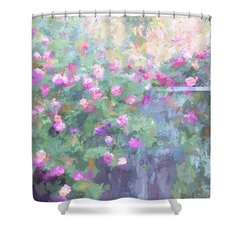 Floral Shower Curtain featuring the photograph Rose 377 by Pamela Cooper