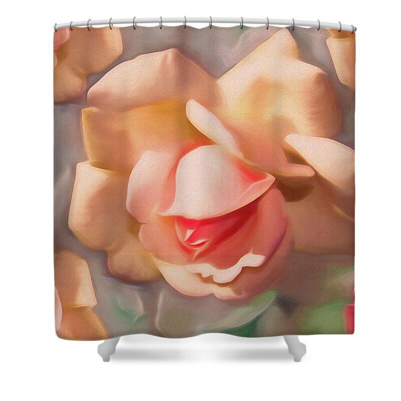 Rose Shower Curtain featuring the mixed media Rose Dream 5 by Lynda Lehmann