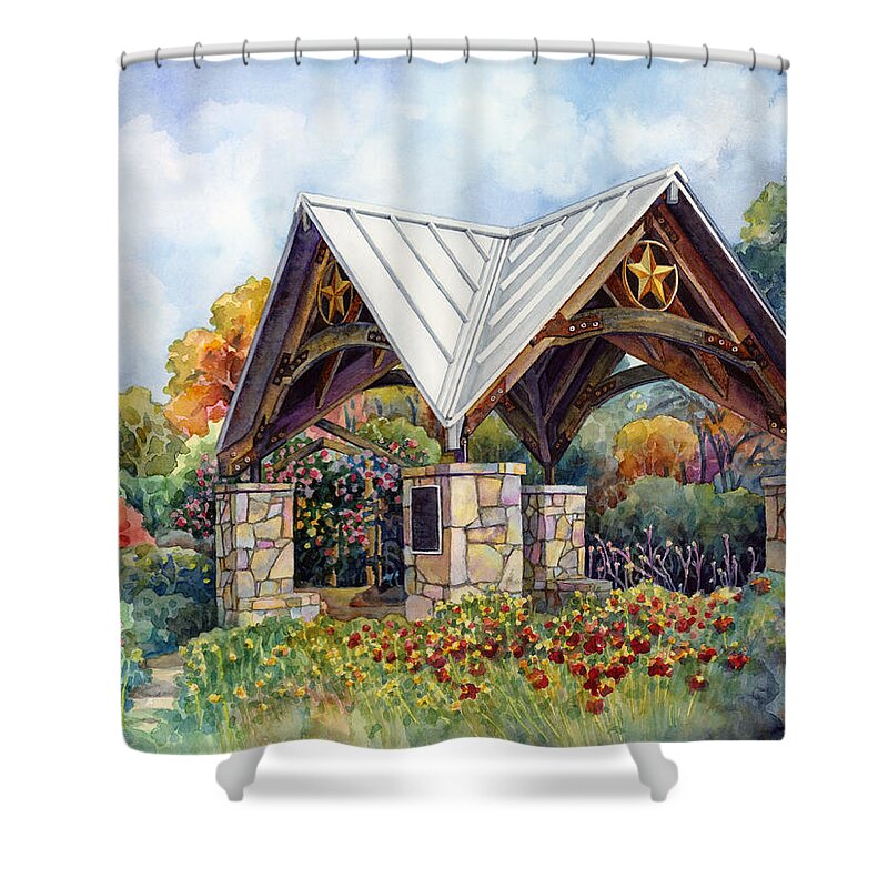 Rose Shower Curtain featuring the painting Rose Garden by Hailey E Herrera