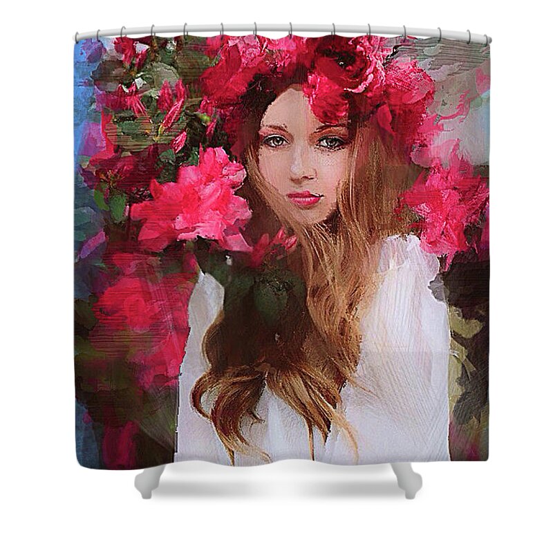 Women Shower Curtain featuring the digital art Rose Of Odessa by Ted Azriel