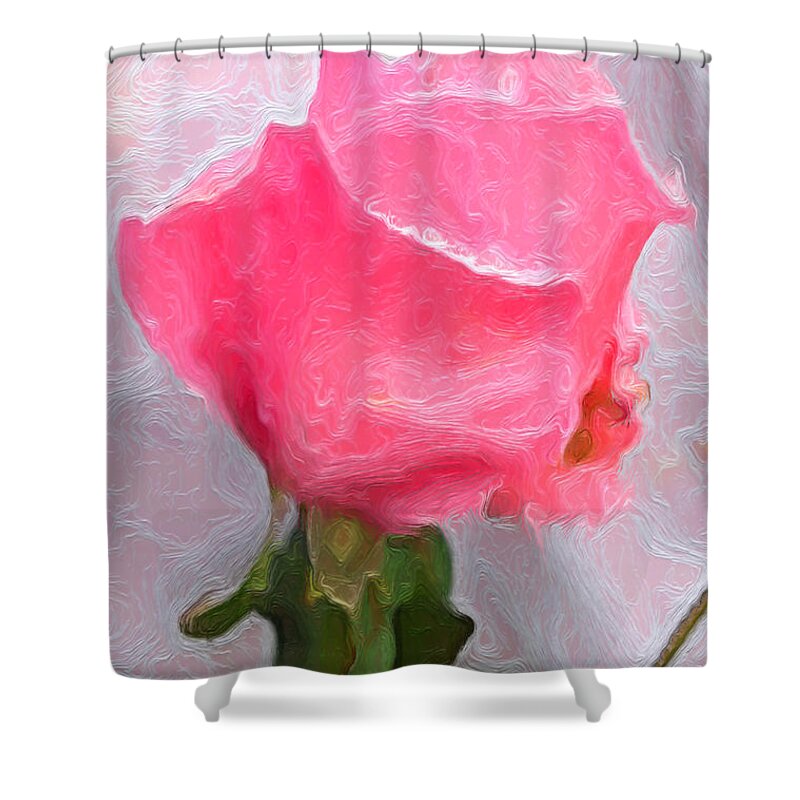 Portrait Shower Curtain featuring the photograph Rose of Pink Three by Morgan Carter