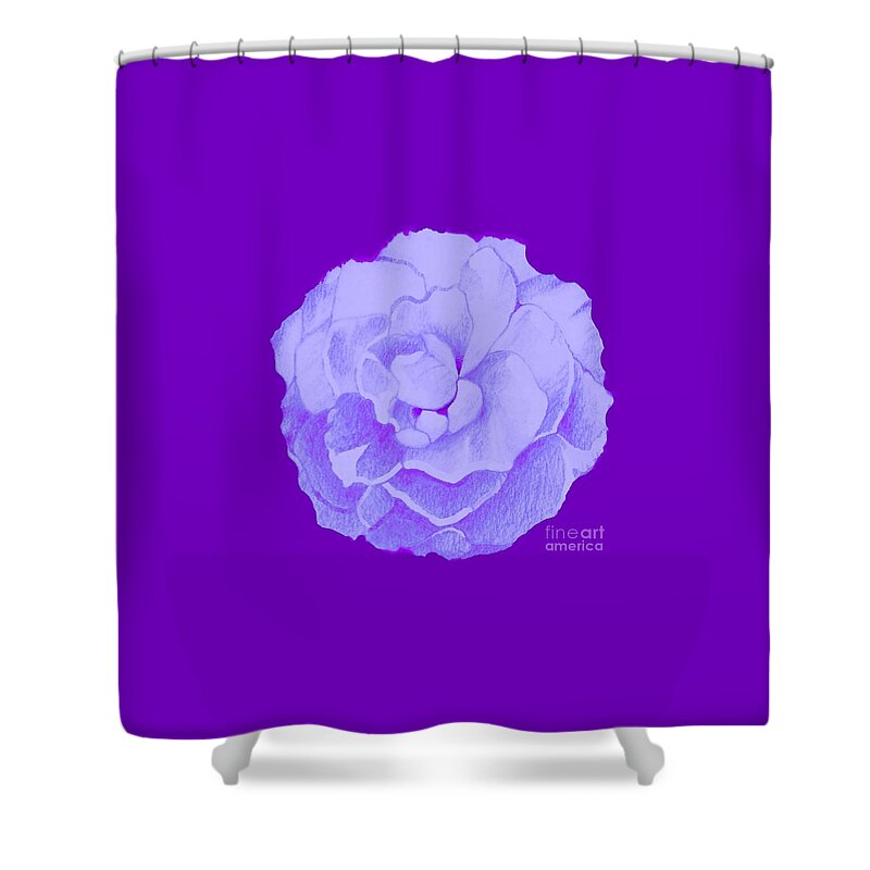 Rose Shower Curtain featuring the digital art Rose On Purple by Helena Tiainen