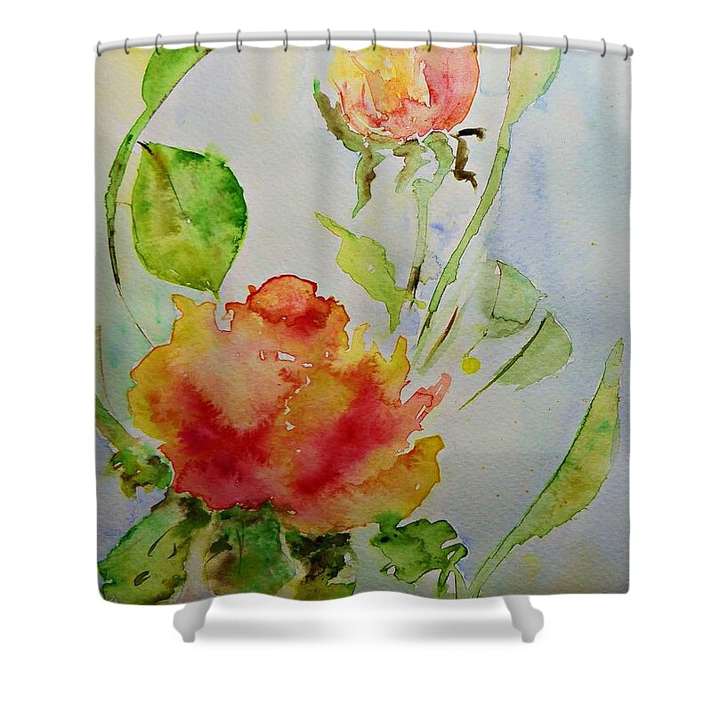 Rose Shower Curtain featuring the painting Roses by Amalia Suruceanu