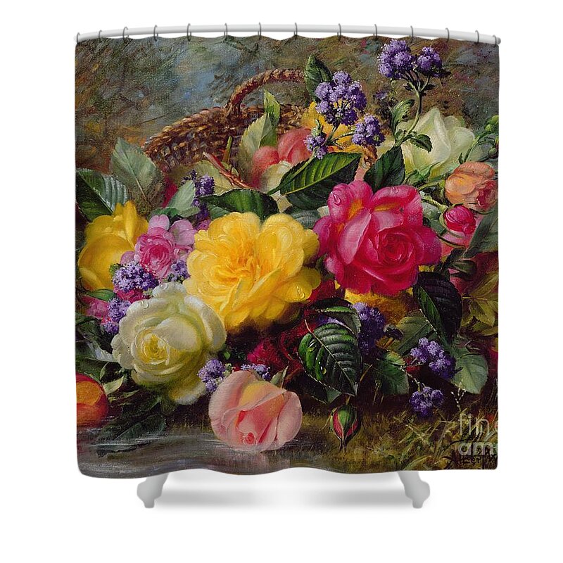 Flower Baskets Shower Curtains