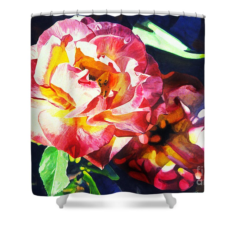 Roses Shower Curtain featuring the painting Watercolor Roses by David Lloyd Glover