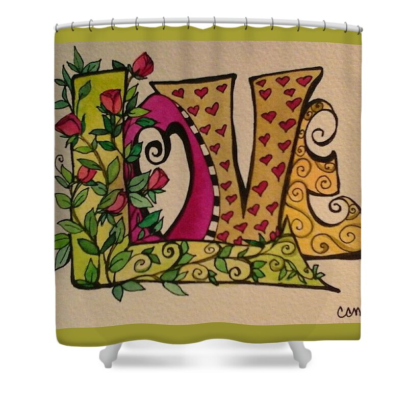 Love Shower Curtain featuring the painting Roses For You by Claudia Cole Meek