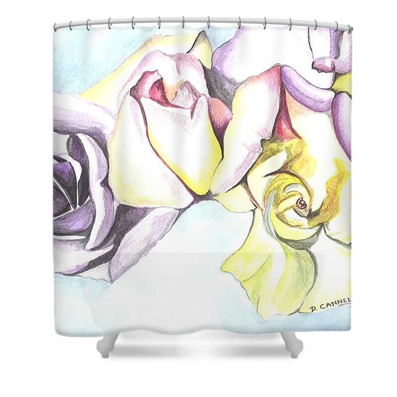Love Shower Curtain featuring the painting Roses study by Darren Cannell