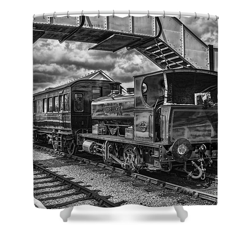 Rosyth Number 1 Shower Curtain featuring the photograph Rosyth No 1 At Furnace Sidings Mono by Steve Purnell