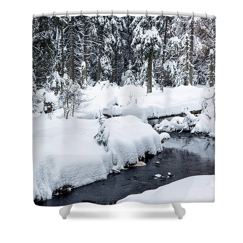 Naure Shower Curtain featuring the photograph Rotenbeek, Harz by Andreas Levi