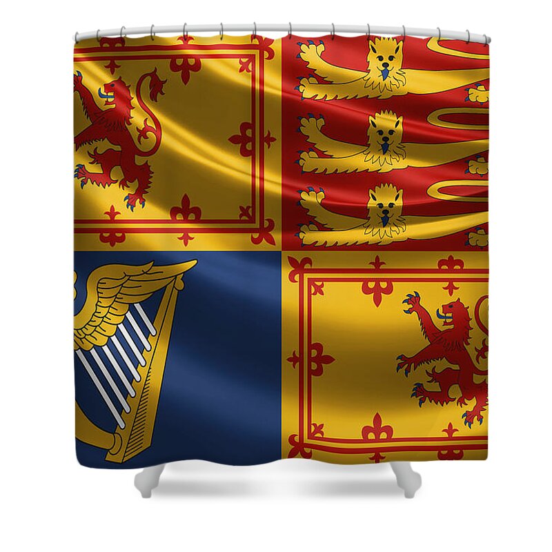 'royal Collection' By Serge Averbukh Shower Curtain featuring the digital art Royal Standard of the United Kingdom in Scotland by Serge Averbukh