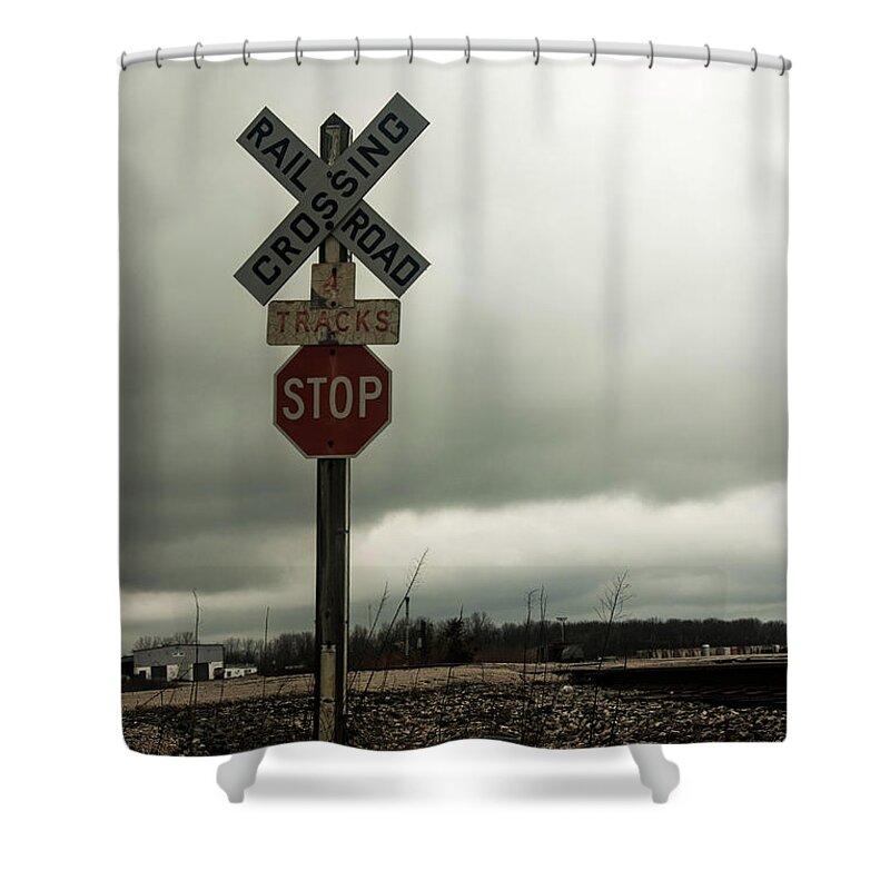  Shower Curtain featuring the photograph RR Crossing by Melissa Newcomb