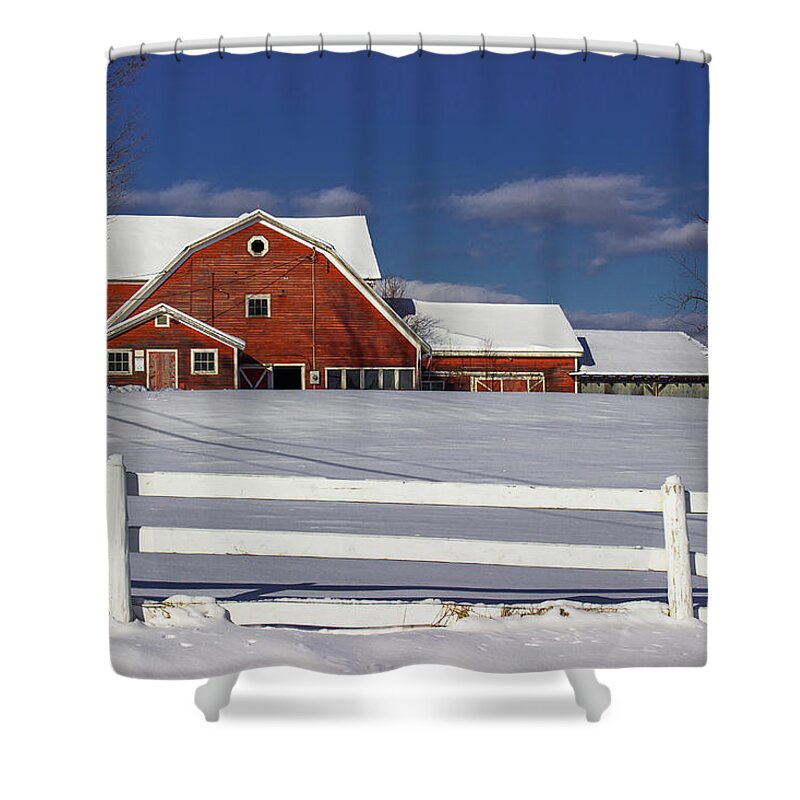 Vermont Shower Curtain featuring the photograph Ruggles Barn by Tim Kirchoff