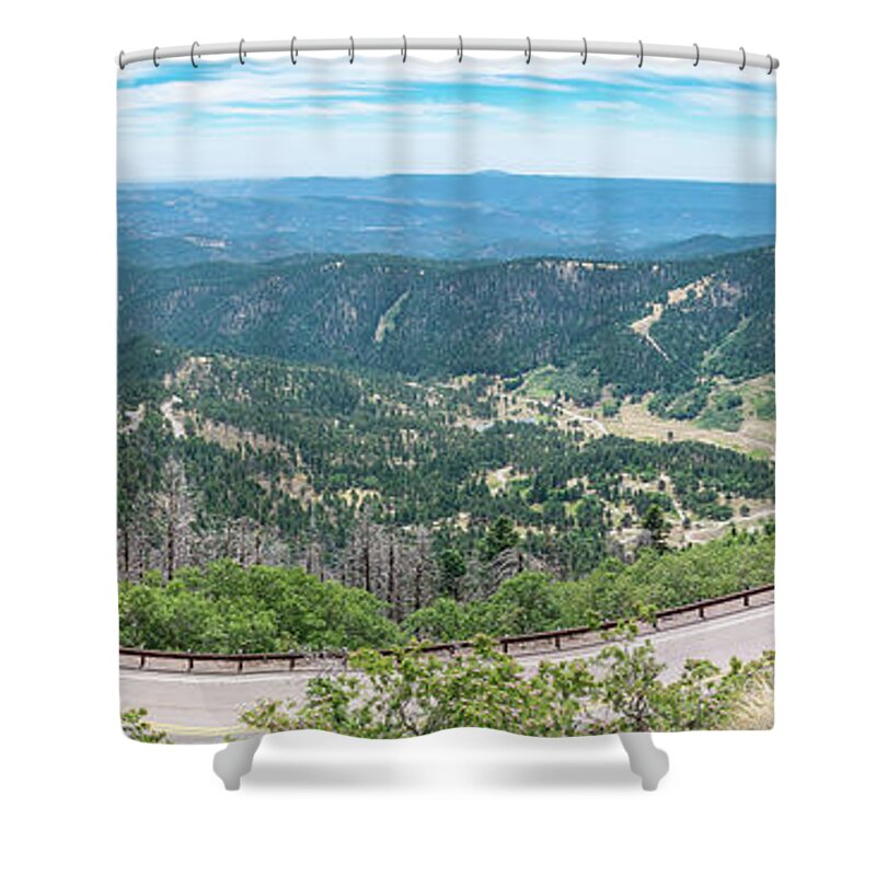 Ruidoso Shower Curtain featuring the photograph Ruidoso, NM Panoramic by Adam Reinhart