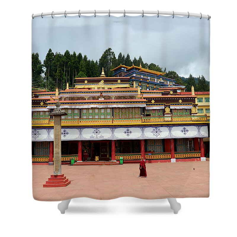 Monastery Shower Curtain featuring the photograph Rumtek Monastery by Nilu Mishra