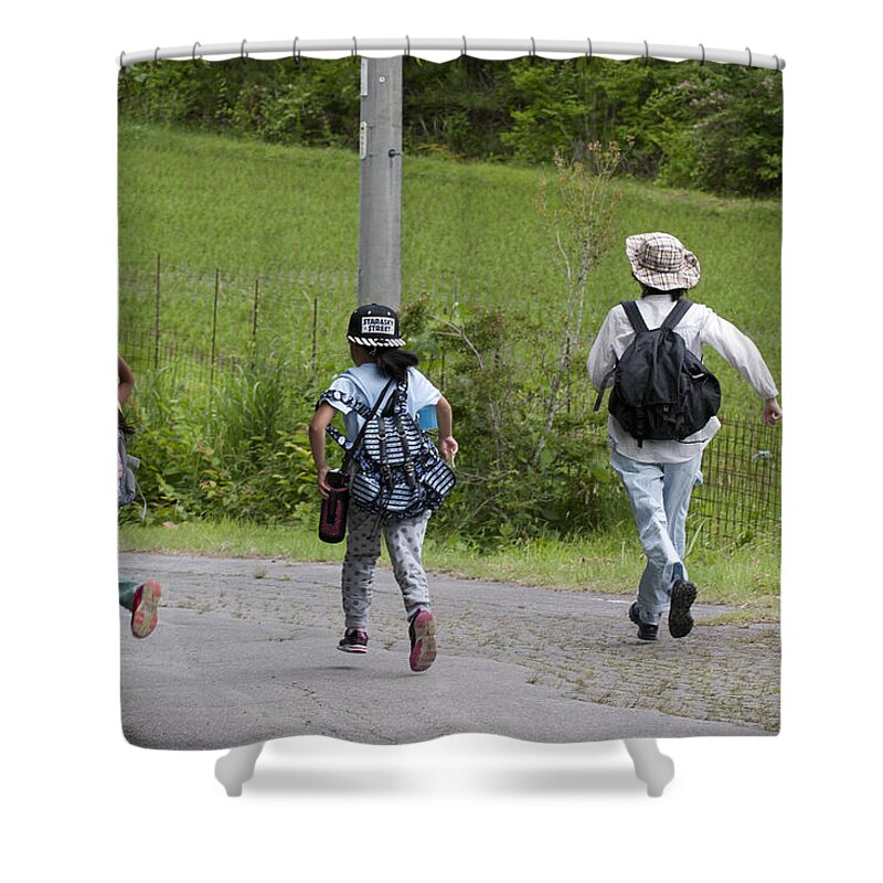 Family Shower Curtain featuring the photograph Run For It by Masami Iida
